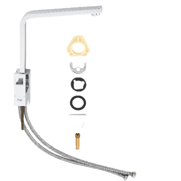 Смеситель кухонный для мойки серебристый Grohe Eurocube 31255000 комплектация